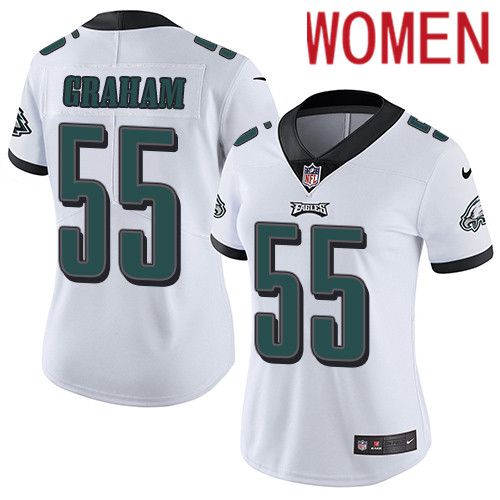 Women Philadelphia Eagles #55 Brandon Graham Nike White Vapor Limited NFL Jersey->women nfl jersey->Women Jersey